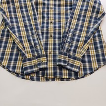 Banana Republic Men's White Blue Gold Plaid Long Sleeve Button-Up Cotton Shirt L image 9