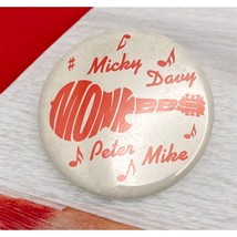 Vintage 1966 The Monkees Band Button Pin Members Guitar Jacket Hat Lapel... - £9.71 GBP