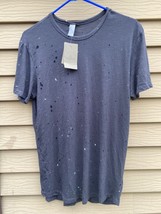 Alternative Men&#39;s Postgame Paint Splatter Washed Slub Crew T-Shirt SMALL... - $14.80