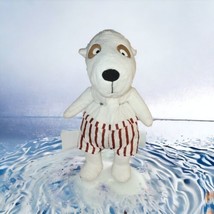 IKEA Vanlighet Plush Dog White Puppy Red Striped Shorts Stuffed Animal Toy 13&quot; - £15.60 GBP