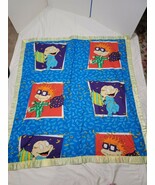 Vintage 90s Nickelodeon Rugrats Handmade Quilt Chuckie Tommy Pillow FIgh... - $41.10 CAD