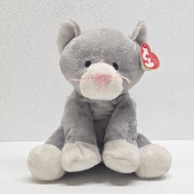 Ty Pluffies Pursley Gray Cat Plastic Eyes 2009 Kitten 8&quot; Plush With Tag! - $917.62 MXN