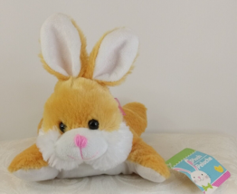 Soft Greenbrier International Laying Bunny Rabbit 8&quot; Yellow Plush Toy - £8.28 GBP