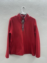 Old Navy Womens Sweater Size Large Red Fleece 1/4 Zip Pullover Classic - £11.22 GBP