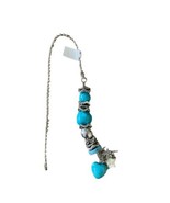Ganz Beaded Turquoise Fan Light Pull  Chrome Colored Pull Chain with con... - £5.50 GBP