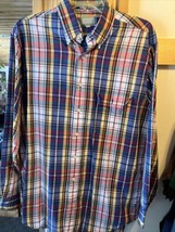 Christopher Hayes Single Needle Men&#39;s Multicolor Plaid Button Up Shirt S... - $16.82