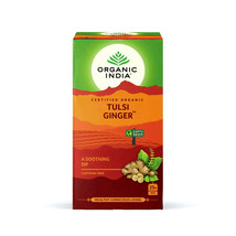 6 x ORGANIC INDIA Caffeine-free Tulsi Ginger 25 Tea Bags (Pack of 6) - £28.02 GBP