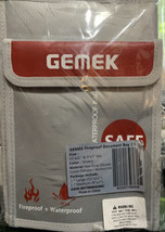GEMEK Fireproof Document Bag 15&quot;x11&quot;  9&quot;x7&quot; Set Non-Itchy Silicone Coated Fire - £19.75 GBP