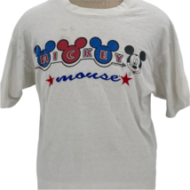 VTG Mickey Unlimited Mickey Mouse Embroidered T Shirt Size XL Red White ... - $44.54