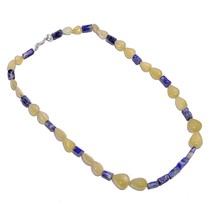 Natural Lapis Lazuli Aventurine Gemstone Mix Shape Beads Necklace 17.5&quot; UB-6374 - £8.69 GBP