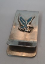 Unbranded Silvertone With Turquoise Inlaid Eagle Money Clip 2&quot; L X 1&quot; W 18.3 Gra - £19.61 GBP