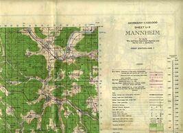 Mannheim Germany 1943 War &amp; Navy Dept Map First Edition U-3 England Map ... - $248.12