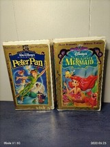 Peter Pan Gold 45 Anniversary &amp; Little Mermaid Special Edition VHS Disney Combo - £11.91 GBP