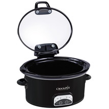 Crock-Pot® One Touch Control 4.5-Quart Lift &amp; Serve Hinged Lid Slow Cooker, Blac - £41.97 GBP