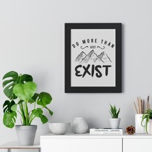 Framed Vertical Poster - Motivational Mountain Range Design - Black, Whi... - £48.55 GBP+