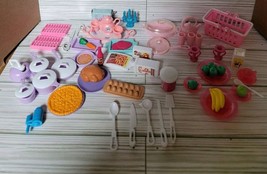 Barbie Kitchen Picnic &amp; Food Accessories Lot Vintage Food Kitchen Dishes Pans - £19.40 GBP