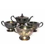 Silver Plated Rogers 1881 Tea Set, 4 Piece, Quadruple Plated, New York - £78.47 GBP