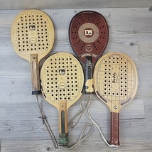 Vintage Marcraft &amp; Roddy Paddle Ball Racket Lot Of 4 Wooden PT-30 - National 300 - $19.98