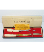 Vintage Regent Sheffield stainless steel carving knife meat fork set han... - $27.44 CAD