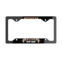 Personalized Custom Metal License Plate Frame | White Aluminum Glossy Fi... - $23.69