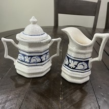 Dedham Pottery Potting Shed Bunny Rabbit Creamer and Sugar Bowl with Lid... - $2,595.68 MXN