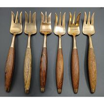 Antique Rosewood Bronze and Wood Set of 6 Cocktail Dessert Fork Thailand... - €43,28 EUR Antique Rosewood Bronze and Wood Set of 6 Cocktail Dessert Fork Thailand... - €43,28 EUR