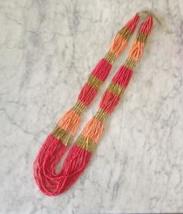 Multi Strand Seed Bead Necklace 33&quot;L Colors of Coral Gorgeous!  - $21.50