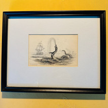 Vintage Framed Print The Great Sea Serpent According To Hans Egede By J. Stewart - $44.50