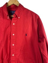 Ralph Lauren Blake Shirt Large Red Button Down Mens Shirt Long Sleeve All Cotton - £34.71 GBP