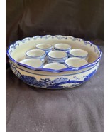 antique chinese porcelain candle dish for 8 small candles / tea lights - £101.51 GBP