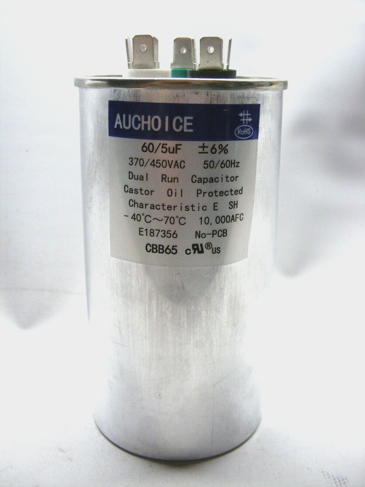 Auchoice Dual Run Capacitor CBB6560 60/5 uF MFD 450VAC 50 60Hz HVAC Parts - $21.73