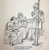 Horatius Wife Nursing Soldiers Child Woodcut Printing 1882 Victorian DWEE18 - £19.76 GBP