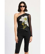 ONE SLEEVE ASYMMETRICAL TOP - $45.50