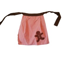 Christmas Apron Gingerbread Man Red White Gingham 18&quot; x 18&quot; Cookie Baking Cook - £11.94 GBP