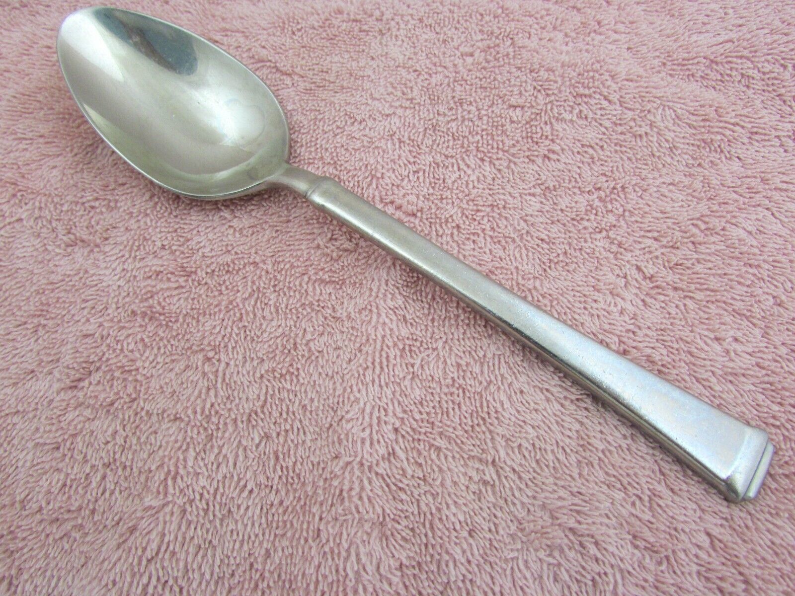 Mikasa stainless flatware Harmony glossy pattern 8" serving/table spoon - $8.16