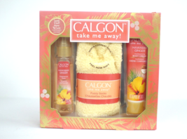 CALGON Take Me Away Hawaiian Ginger Body Cream Mist and Fuzzy Socks Gift Set - £19.66 GBP