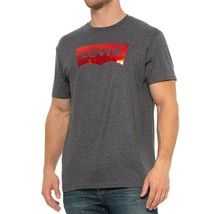 NWT LEVI&#39;S MSRP $28.99 RED FOIL BATWING MENS GRAY CREW NECK SHORT SLEEVE... - $12.59