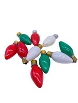 Vintage Colored Light Bulbs Christmas Red Green White Decorative Decor S... - $27.83