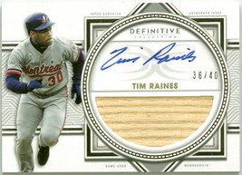 Tim Raines signed 2022 Topps Definitive Collection Relic/On Card Auto #DARC-TR-  - £54.23 GBP