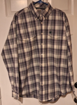 Cinch Button Up Shirt Medium Purple Plaid Long Sleeve Button Down Mens - £13.21 GBP