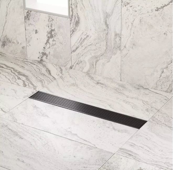 New 28&quot; Matte Black Carmen Linear Shower Drain by Signature Hardware - $199.95