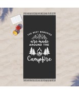 Boho Beach Cloth | Printed Campfire Black &amp; White Vector Graphic | Perfe... - £51.27 GBP