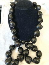 Kukui Nut Lei Necklace Plain Black Graduation Hawaiian Jewelry - £6.98 GBP