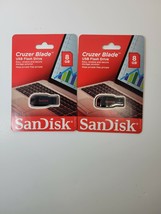 Lot of 2 Sandisk CRUZER BLADE 8GB 8G USB 2.0 Flash Drive MEMORY STICK  - £9.94 GBP