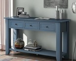 Merax Blue Wood Farmhouse Entry Way Hallway Table with Drawers and Botto... - $718.99