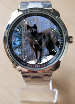 Black Wolf Winter Unique Unisex Beautiful Wrist Watch Sporty - $35.00