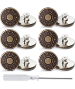 12 Sets Adjustable Buttons for Jeans 20Mm No Sew Instant Replacement Rep... - $214.07 MXN