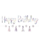 Happy Birthday Luminous Banner Kit - 5.8&#39; &amp; 6&#39; (2 total) - Iridescent Fo... - $197.86 MXN