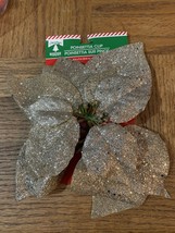 Christmas House Christmas Poinsettia Clip Silver Glitter - £9.27 GBP
