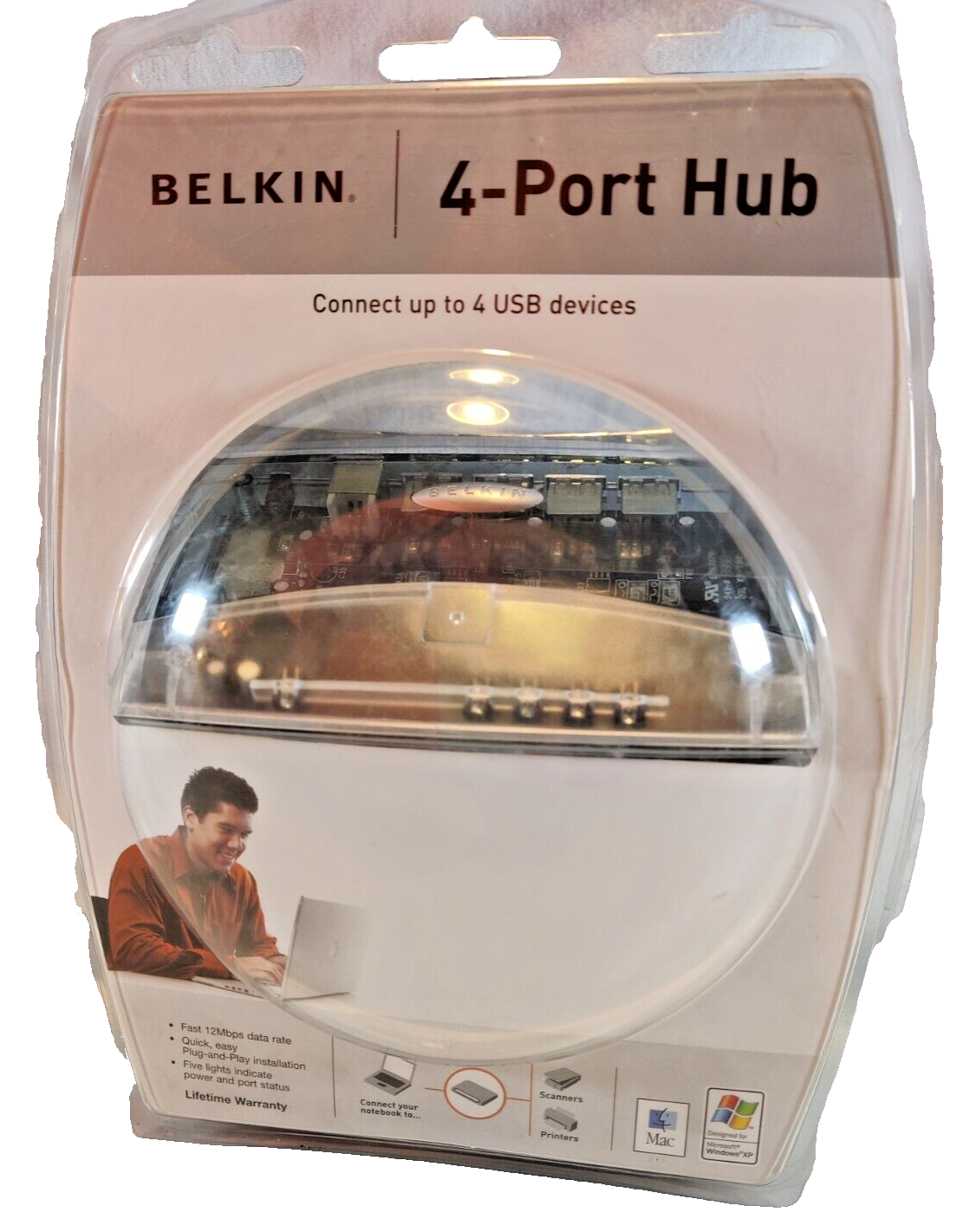 Primary image for Belkin  (F5U021V) 4-Ports External Hub-USD Hub-Printers, Scanners, Other USB